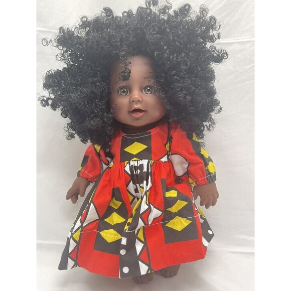 Nathaniel DollBlack African American Baby Doll with Dress 12”RARE